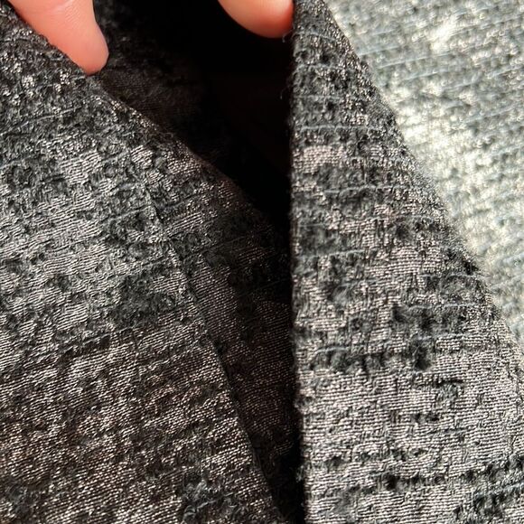 ANN TAYLOR Blazer Womens Small Grey Long Jacket Textured Short Sleeve Pockets - Picture 5 of 8